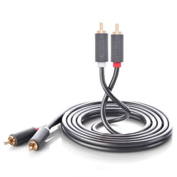 Ugreen Audio kabel 2RCA (muški) - 2RCA (muški) 2m - sivi