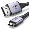 Mini HDMI kabel - HDMI 2.1 8K 1m - sivi