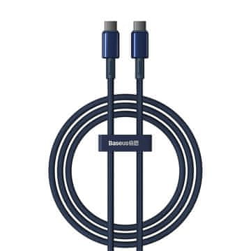 BASEUS Volframov zlatni USB-C kabel - USB-C 100W 1m - tamnoplavi
