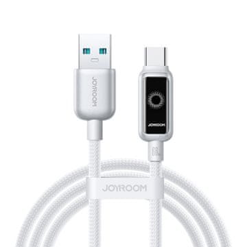 Joyroom Pleteni kabel USB-A - USB-C 66W 1,2 m - bijeli