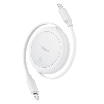 BASEUS USB-C Free2Pull 60W 1m uvlačivi kabel - bijeli