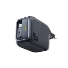 BASEUS EnerCore CJ11 45W USB-C zidni punjač s uvlačivim USB-C kabelom - crni