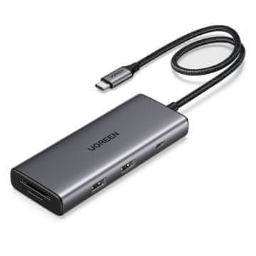 Ugreen 7-u-1 USB-C na HDMI HUB USB-C USB-A SD TF - sivi