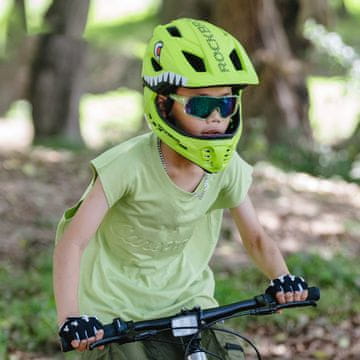 ROCKBROS Dječja biciklistička kaciga s odvojivom bradom, veličina S 48-52 cm - zelena morska pasa