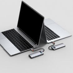 BASEUS 5u1 Višenamjenski HUB USB-C PD 100W HDMI 4K 3x USB 3.2 Siva