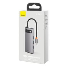 BASEUS 5u1 Višenamjenski HUB USB-C PD 100W HDMI 4K 3x USB 3.2 Siva