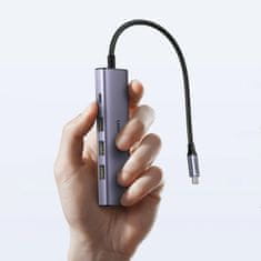 Ugreen 5u1 HUB adapter USB-C - USB-C PD / HDMI / 3x USB-A 3.0 - sivi