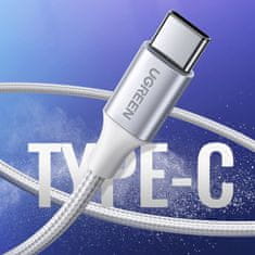 Ugreen Pleteni kabel USB-A - USB-C QC 3.0 3A 1,5 m - bijeli