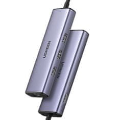 Ugreen 6u1 HUB adapter USB-C - 3x USB-A 3.0 / HDMI / RJ45 / USB-C PD - sivi