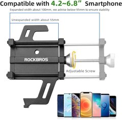 ROCKBROS Držač za telefon za volan bicikla od aluminijske legure - crni