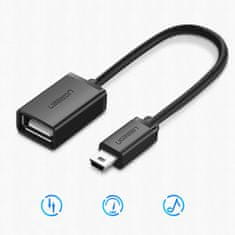 Ugreen Mini USB-B (muški) - USB-A (ženski) OTG adapter 10 cm - sivi