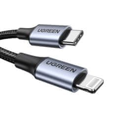Ugreen Lightning kabel za iPhone - USB-C 2.0 MFi 1 m - sivi