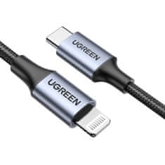 Ugreen Lightning kabel za iPhone - USB-C 2.0 MFi 1 m - sivi