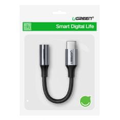Ugreen Adapter za slušalice mini priključak 3,5 mm (ženski) - USB-C (muški) 10 cm - sivi