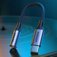 Ugreen Adapter za slušalice mini priključak 3,5 mm (ženski) - USB-C (muški) 10 cm - sivi
