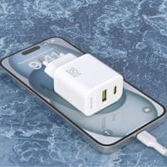 DUDAO A27 MaxC USB-C USB-A GaN 35W zidni punjač - bijeli