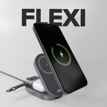 SBS 3-u-1 bežična sklopiva stanica za punjenje za iPhone, Apple Watch, AirPods QI2 MFI - crna