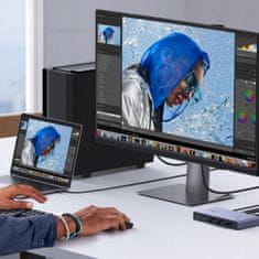 Ugreen KVM preklopnik za 2 računala i 1 monitor, USB-C HDMI 4K 60Hz - sivi
