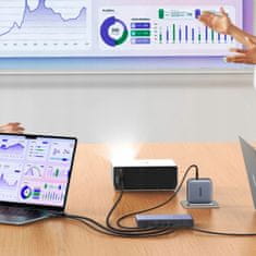 Ugreen KVM preklopnik za 2 računala i 1 monitor, USB-C HDMI 4K 60Hz - sivi