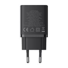 BASEUS Cube Pro 30W USB-C USB-A zidni punjač - crni