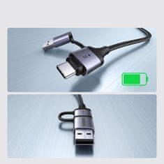 Ugreen Audio adapter s funkcijom punjenja 2-u-1 USB-C - USB-A/C mini priključak - crni
