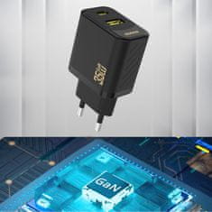 DUDAO A27 MaxC USB-C USB-A GaN 35W zidni punjač - crni