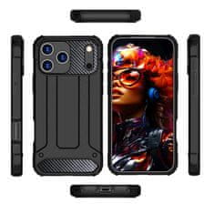 HURTEL Hibridna oklopna futrola za iPhone 17 Pro - crna