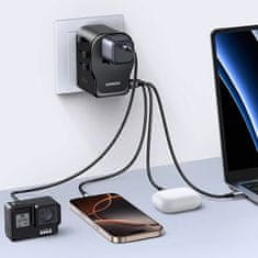 Ugreen Putni AC adapter s USB-C USB-A punjačem 65W - crni