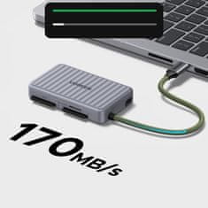 Ugreen Čitač memorijskih kartica SD microSD USB-C - sivi
