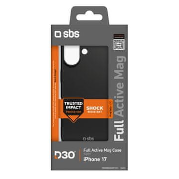 SBS Futrola za iPhone 17 s D3O Full Active Mag tehnologijom - crna