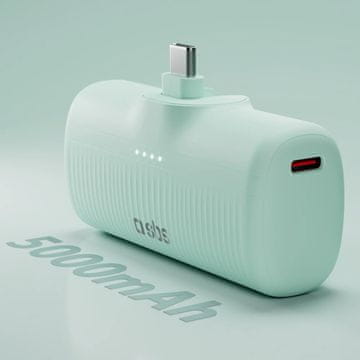 SBS EcoPower 5000 mAh 10W Powerbank s ugrađenim USB-C priključkom - zelena