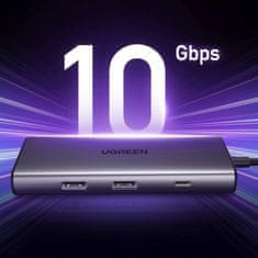Ugreen 7-u-1 USB-C na HDMI HUB USB-C USB-A SD TF - sivi