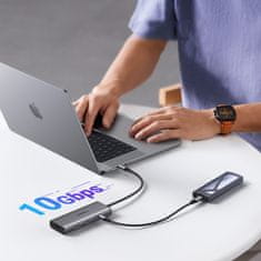 Ugreen 7-u-1 USB-C na HDMI HUB USB-C USB-A SD TF - sivi
