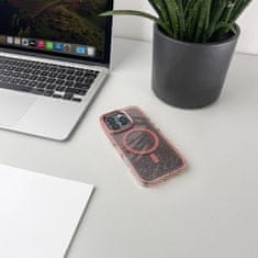 HURTEL Glitter maskica MagSafe za iPhone 16e - roza