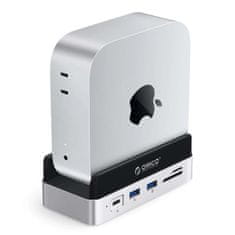 Orico 10-u-1 priključna stanica za Mac mini M.2 USB-C USB-A HDMI RJ45 SD/TF - srebrna