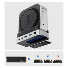 Orico 10-u-1 priključna stanica za Mac mini M.2 USB-C USB-A HDMI RJ45 SD/TF - srebrna