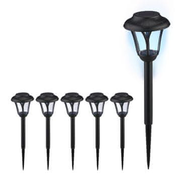 Northix Set crnih LED solarnih lampi za vrt s automatskim senzorom