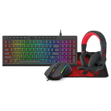 Redragon Combo S149-BA Set 4u1, tipkovnica SLO/HR, miš, slušalice i podloga