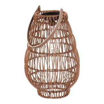 Autronic Fenjer umjetni ratan, oblik kruške, LED rasvjeta, veličina L, svijetlosmeđa (PLA103-L)