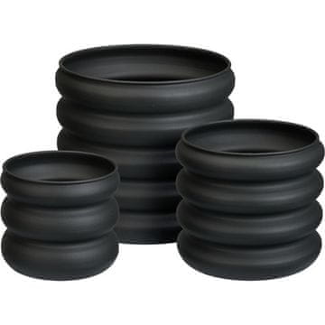 ProGarden Set cvjetnih posuda KO-FZ1002770 okrugli 3 kom tamno sivi