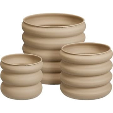 ProGarden Set cvjetnih posuda KO-FZ1002790 okrugle 3 kom svijetlosmeđe