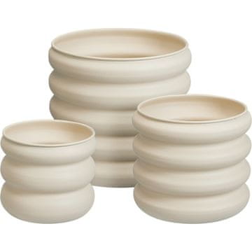 ProGarden Set cvjetnih posuda KO-FZ1002760 okrugli 3 kom kremasti