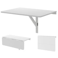 Northix Zidni sklopivi kuhinjski stol koji štedi prostor, sklopivi zidni stol 80 x 60 cm, bijeli