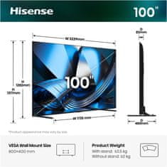 Hisense 100U7SE 4K UHD TV, VIDAA Smart OS
