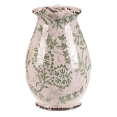 Autronic Pakiranje cvijeća keramička - retro šalica, veličina L, zeleni dekor (KEX6015-L)