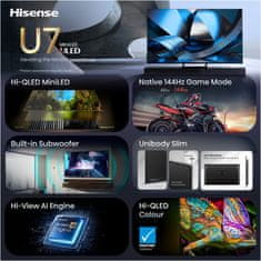 Hisense 75U7SE 4K UHD TV, VIDAA Smart OS