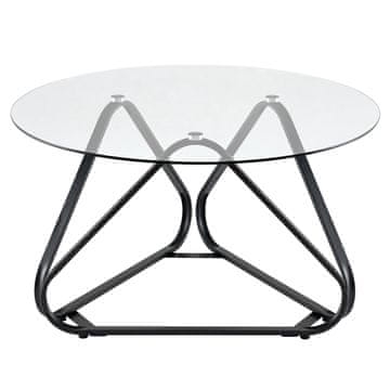 Northix Okrugli stolić za kavu staklo metal 80x80x45.5 cm