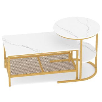 Northix Set stolića za kavu 2 kom umjetni mramor metalni okvir 80 cm