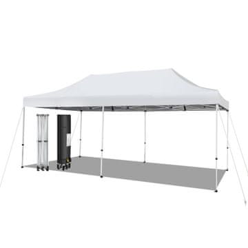 Northix Vrtni šator 6x3 m Oxford UV50+ s kotačima bijeli