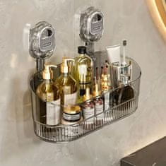 HOME & MARKER® Polica za tuš s vakuumskim držačem bez bušenja, vodootporna s odvodom vode, snažna nosivost | LUXSHELF